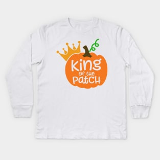 King of the Patch T-Shirt, Pumpkin Patch T-Shirt, Pumpkin T-Shirt, Boys Halloween Shirt Kids Long Sleeve T-Shirt